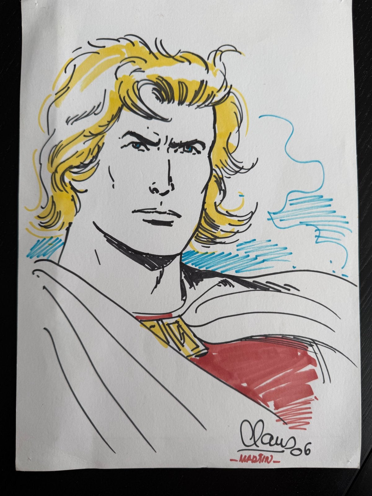 De Rode Ridder A4 Tekening kleur van Claus + gesigneerd, Eén stripboek, Ophalen of Verzenden, Zo goed als nieuw