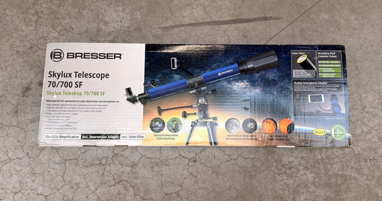 Bresser Skylux Telescoop 70/700 SF - Nieuw in doos, Lenzentelescoop (refractor), Ophalen of Verzenden, Minder dan 80 mm, Nieuw
