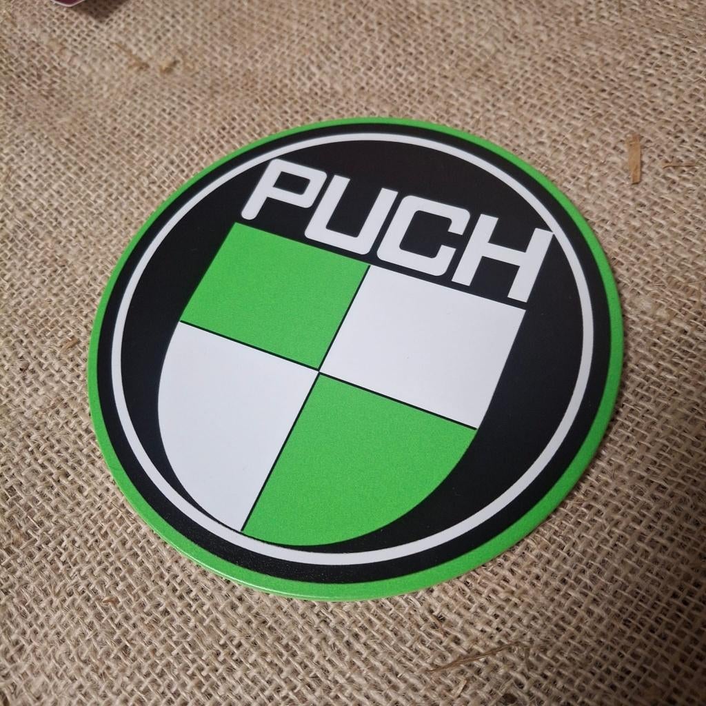 Puch - Metalen wandbord rond, Metaal, Industrieel, Meerkleurig, Nieuw