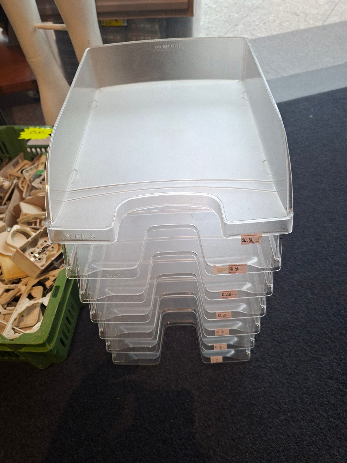 Set van 6 Leitz brievenbakjes - Transparant, Ophalen of Verzenden, Gebruikt