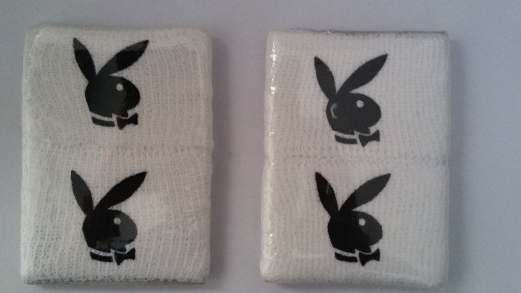 Playboy bunny logo vintage zweetbandjes zweetbanden set, Ophalen of Verzenden, Zo goed als nieuw