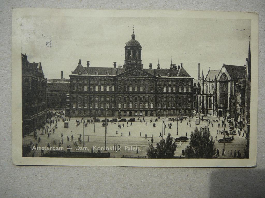 Amsterdam. Dam Koninklijk Paleis., Ophalen of Verzenden, 1920 tot 1940, Gelopen, Noord-Holland