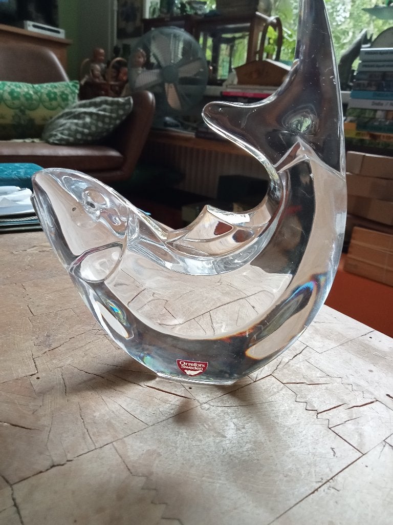 beeld vis kristal zweeds merk Orrefors  puntgaaf, Ophalen of Verzenden, Zo goed als nieuw, Dier