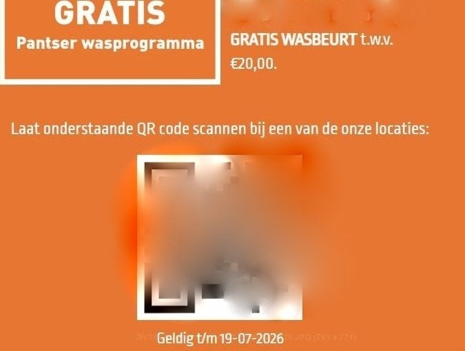 washin7 Pantser autowassen 6,00 ipv 20,00, Tickets en Kaartjes, Eén persoon, Kortingsbon, Overige typen