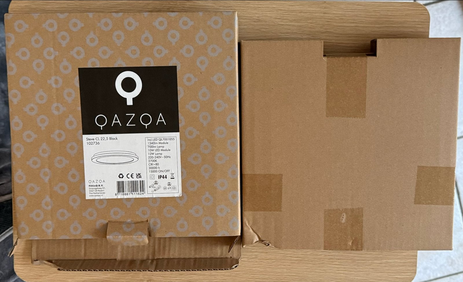 QAZQA Steve CL 22.5 Zwarte Plafondlamp - Nieuw in verpakking, Huis en Inrichting, Ophalen, Qazqa, Modern, Zwart