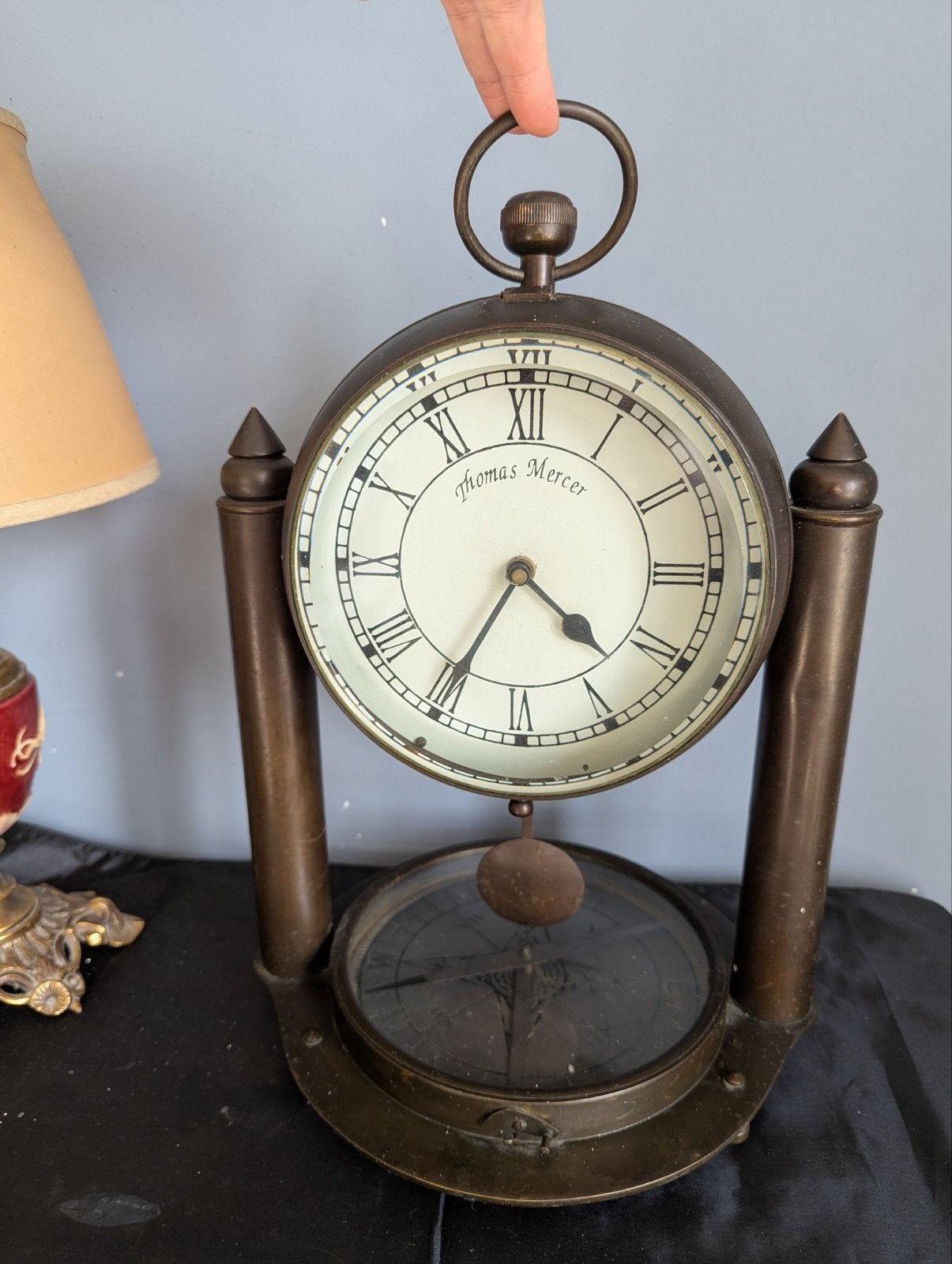 Vintage Thomas Mercer Klok met Kompas - Uniek Stuk, Ophalen of Verzenden
