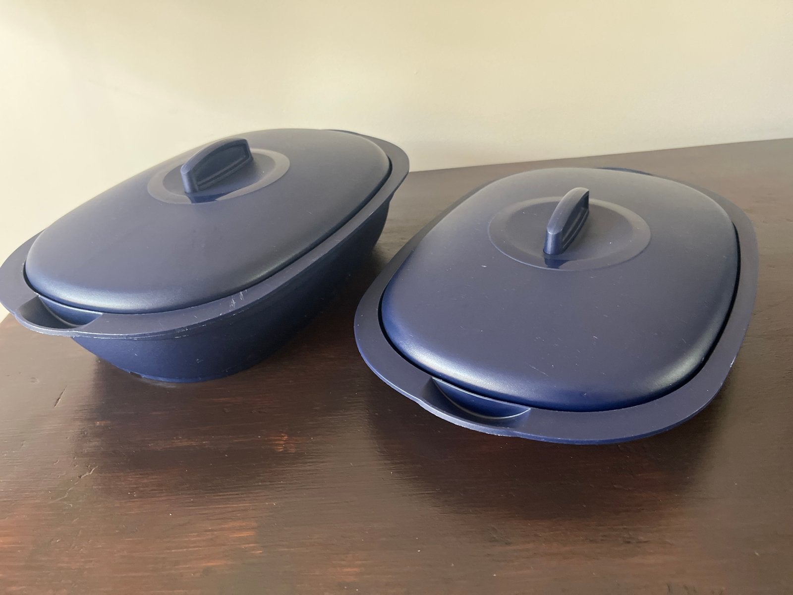 Tupperware Legacy Set - 1.7L en 400ml - Donkerblauw, Gebruikt, Schaal, Blauw, Ophalen of Verzenden
