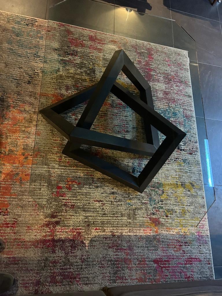 UNIEKE SALONTAFEL - KUNST-OBJECT POPKE BAKKER, Ophalen, 100 tot 150 cm, Glas, 50 tot 100 cm