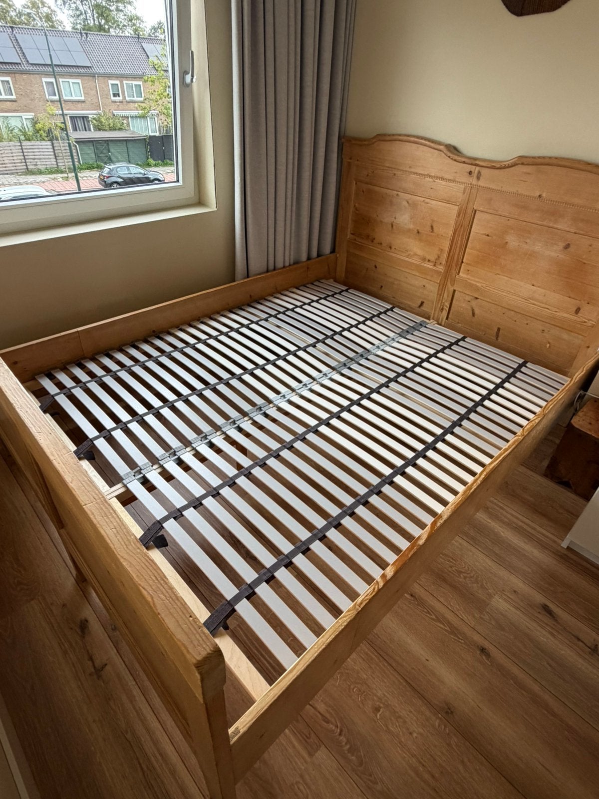 Antiek Grenen Tweepersoonsbed 160x210, Antiek en Kunst, Ophalen