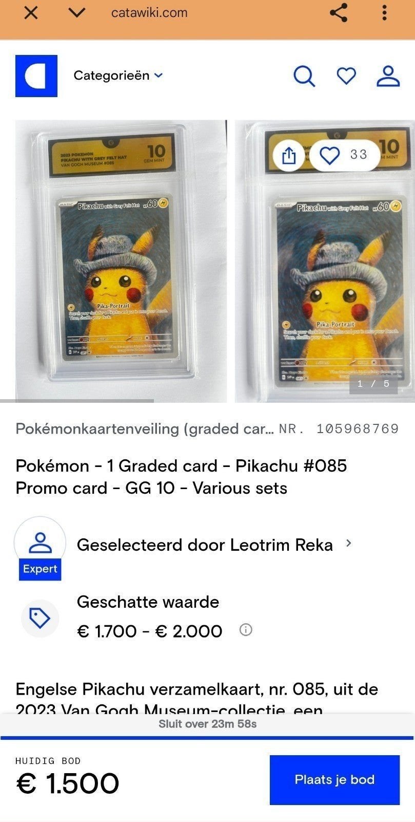 Pikachu Van Gogh ⚡⚡ Gem mint 10 🏅🏅 Global Grading ⭐⭐, Hobby en Vrije tijd, Verzamelkaartspellen | Pokémon, Ophalen, Nieuw