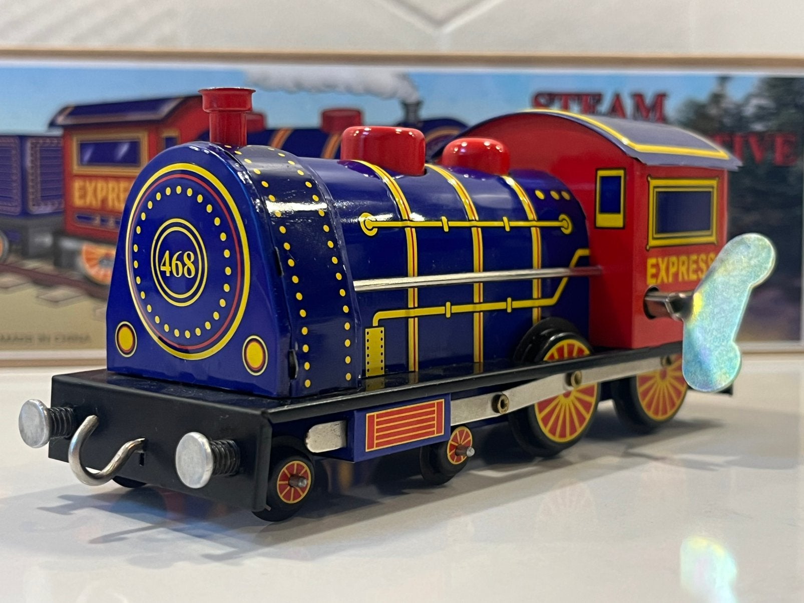 Blikken speelgoed Opwindbare Stoomlocomotief Express MS464, Verzamelen, Speelgoed, Verzenden, Zo goed als nieuw