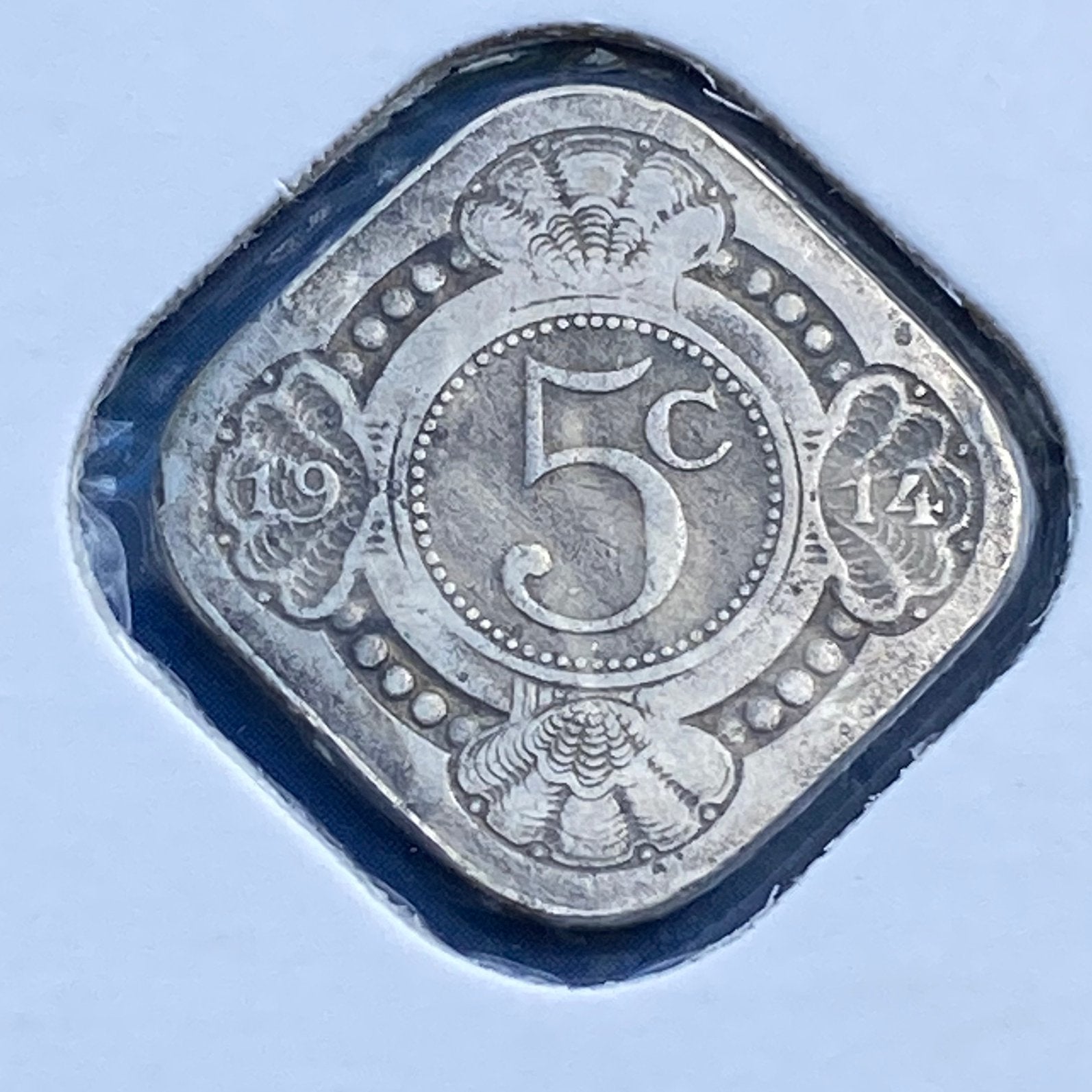 5 Cent / Vierkante Stuiver uit 1914 van Wilhelmina, Postzegels en Munten, Munten | Nederland, Verzenden, Koningin Wilhelmina, 5 cent