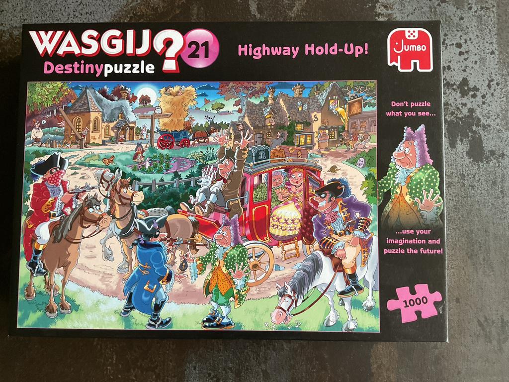 Wasgij Destiny 21 Highway Hold-Up! Legpuzzel 1000 stukjes, Hobby en Vrije tijd, Denksport en Puzzels, Zo goed als nieuw, Legpuzzel