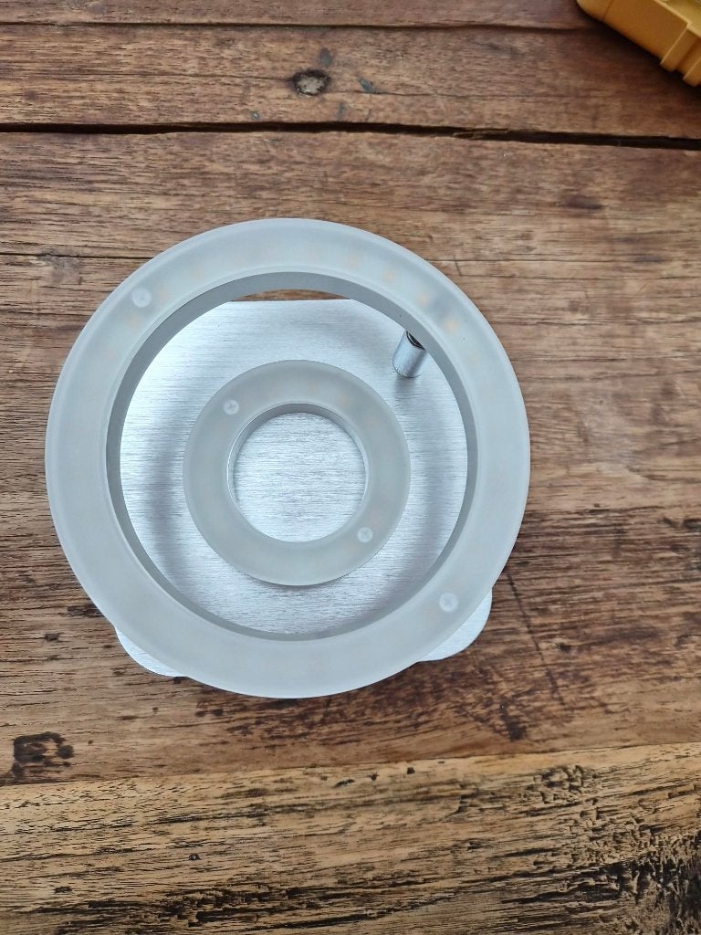 RVS LED lampje met 2 ringen, Huis en Inrichting, Lampen | Tafellampen, Overige typen, Overige merken, 9 cm, Overige fittingen