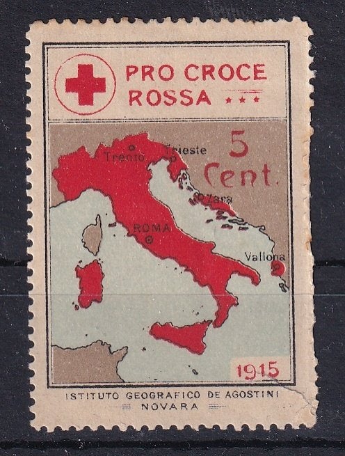 B40A) 1915 Italie vignet Pro Croce Rossa, Verzenden, Postfris