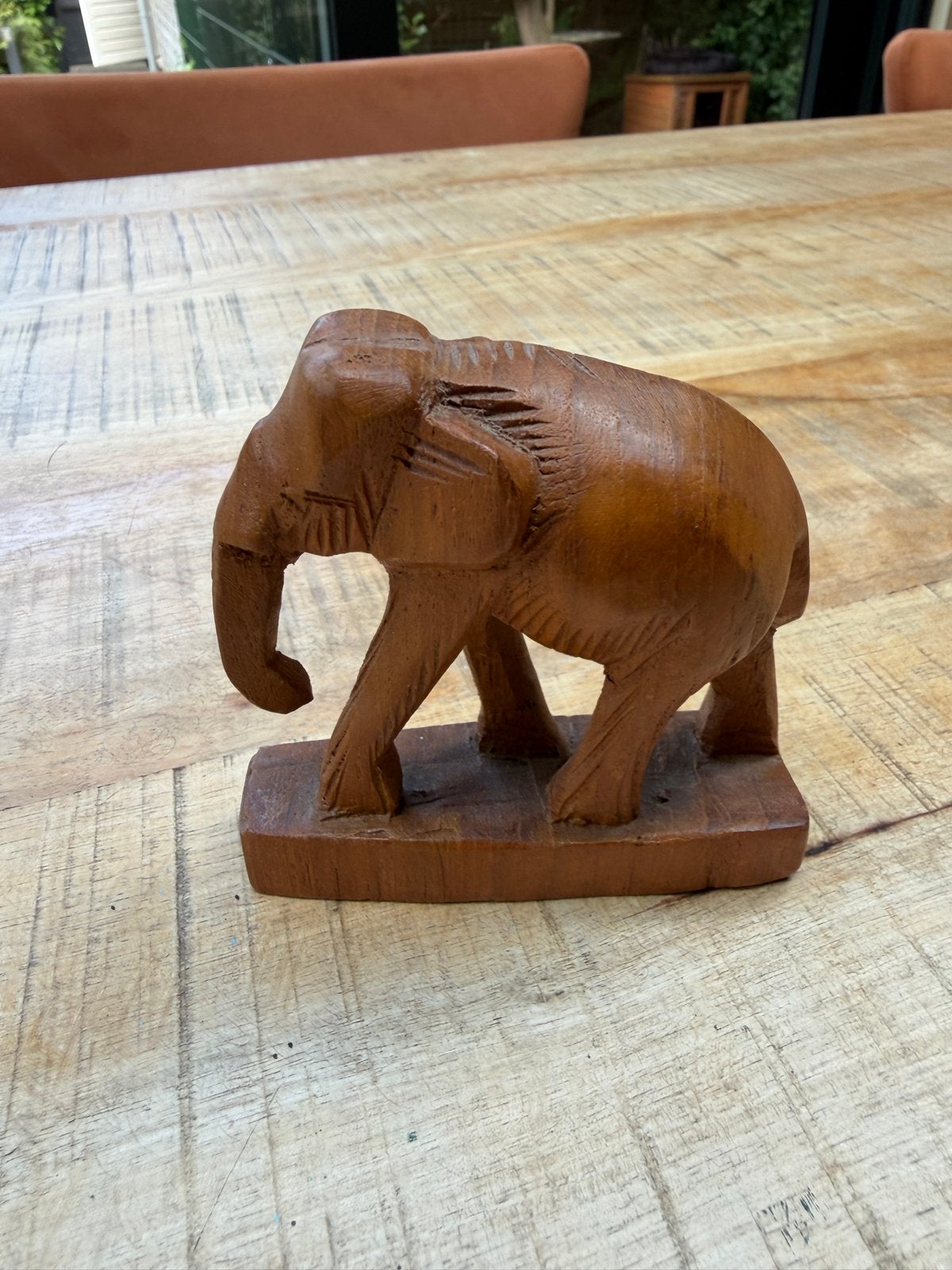 Handgesneden Teakhouten Olifant - Made in Thailand, Ophalen of Verzenden