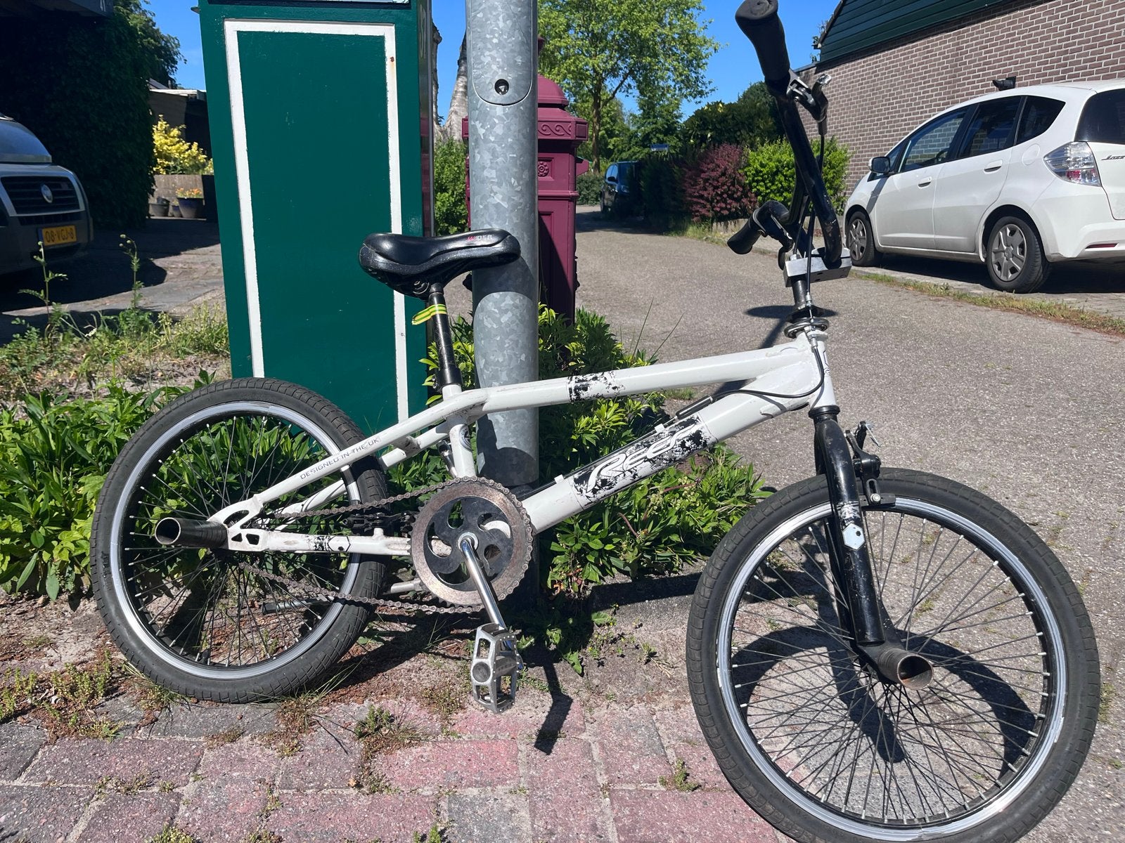 Reef BMX fiets - Wit met zwarte accenten, Ophalen, Gebruikt, Staal, Velgrem