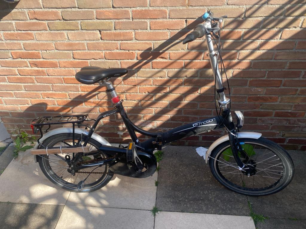 Opvouwbare fiets e-motion, ideaal voor woon-werkverkeer, Overige merken, 20 inch of meer, Gebruikt, Velgrem