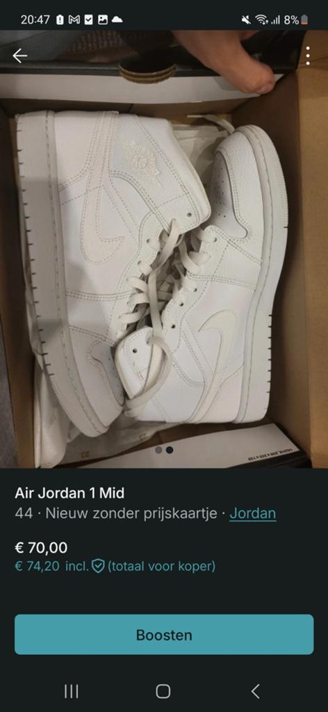 Air Jordan 1 Mid - Nieuw - Maat 44, Ophalen of Verzenden