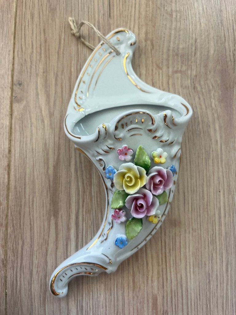 Brocante vaasje Hoorn des overvloed, Ophalen of Verzenden