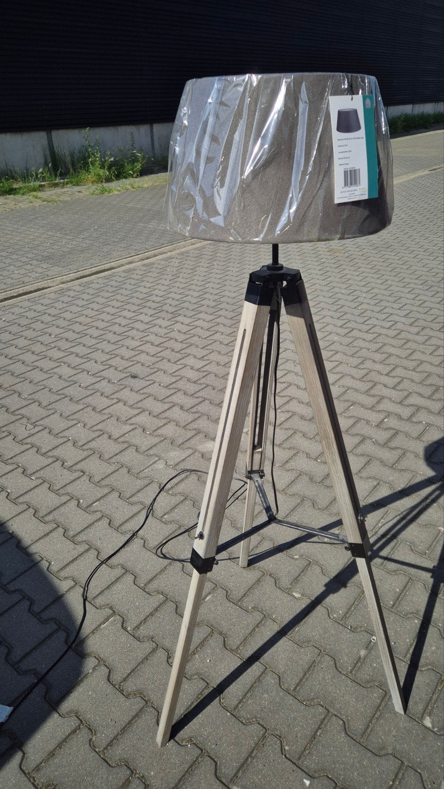 driepoot vloerlamp met stoffen kap, Ophalen, Gebruikt, 100 tot 150 cm, Modern Scandinavisch