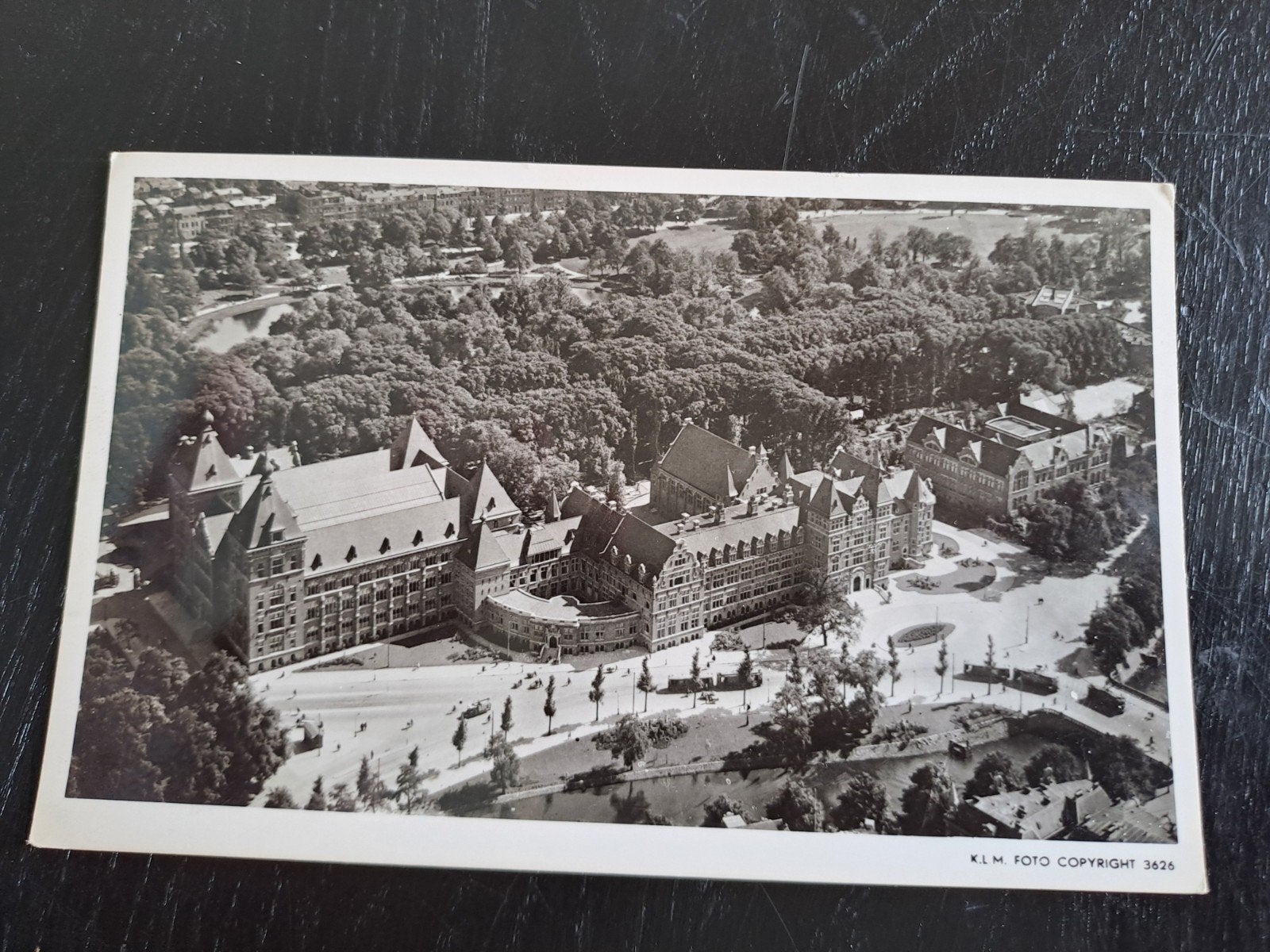 Amsterdam,  Indisch museum , KLM kaart, luchtfoto, Ophalen of Verzenden, Zuid-Holland