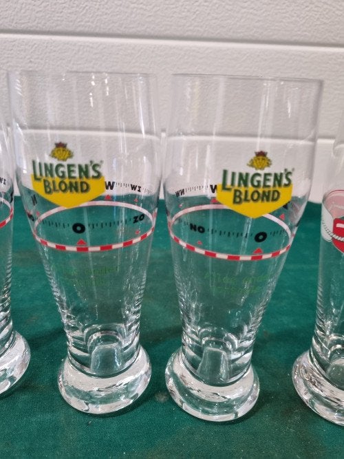 bierglazen lingen's blond 6 stuks verschillende, Verzamelen, Ophalen of Verzenden, 'T Olde Gre-j, Info@toldegrej.nl, Endepoelstraat 20f Didam