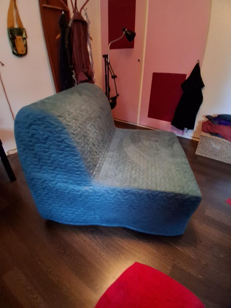 Slaapstoel, Ophalen, 90 cm, Eenpersoons, Blauw