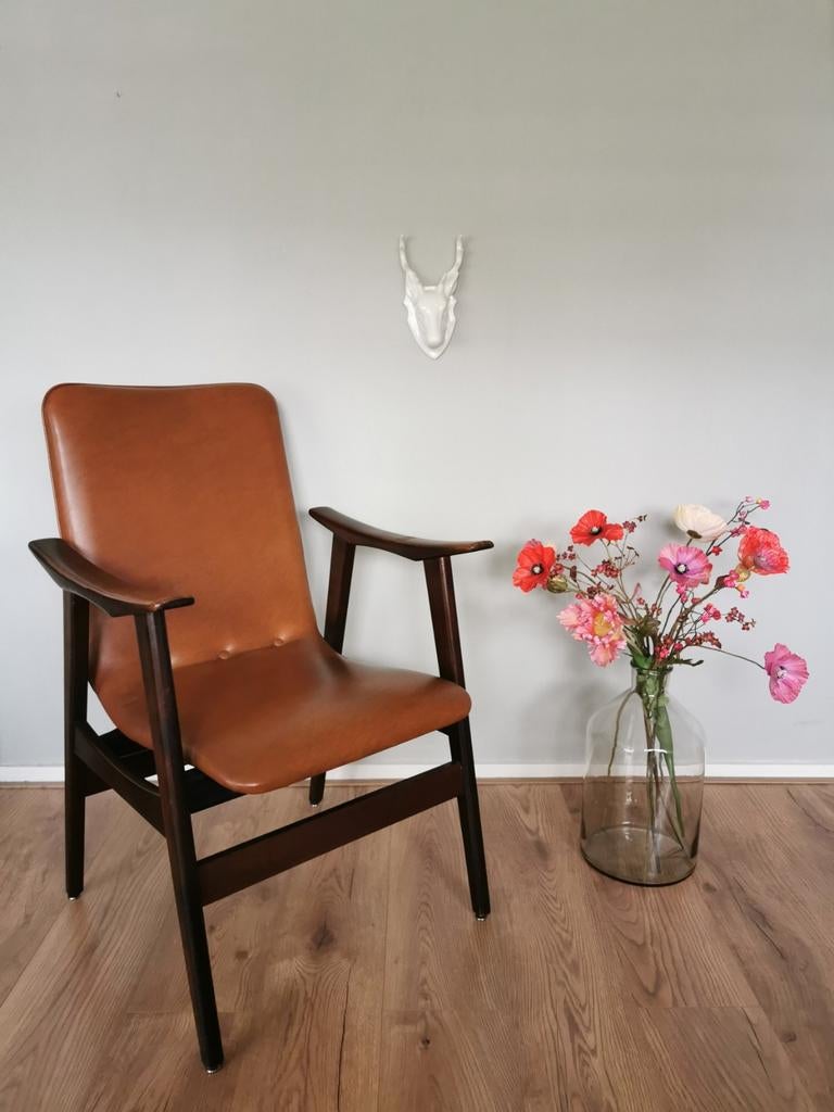 Vintage mid-century fauteuil (Louis van Teeffelen), Ophalen, Gebruikt, 50 tot 75 cm