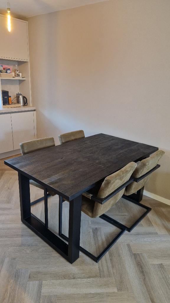 Mango eettafel 160x90, Ophalen, Gebruikt, 50 tot 100 cm, 150 tot 200 cm