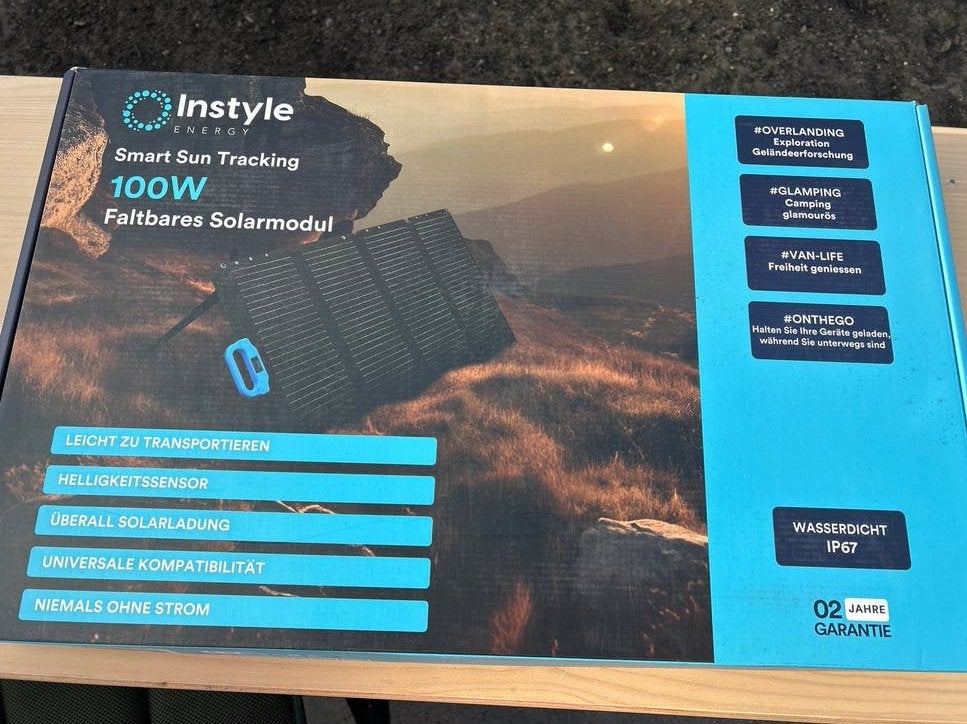 Instyle Energy 100W Opvouwbaar Zonnepaneel Smart Sun Trackin, Nieuw, Ophalen of Verzenden, Nvt, Nvt