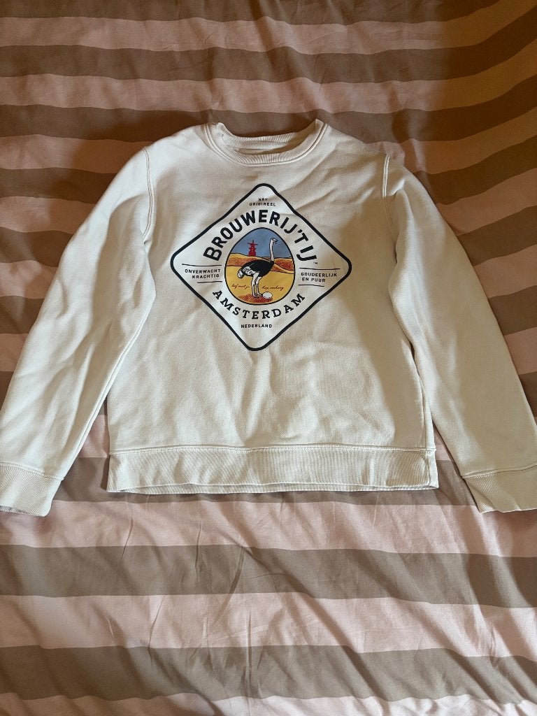 Brouwerij ‘t IJ sweater voor dames in crème, maat XS, Wit, Zo goed als nieuw, Maat 34 (XS) of kleiner, Brouwerij ‘t IJ
