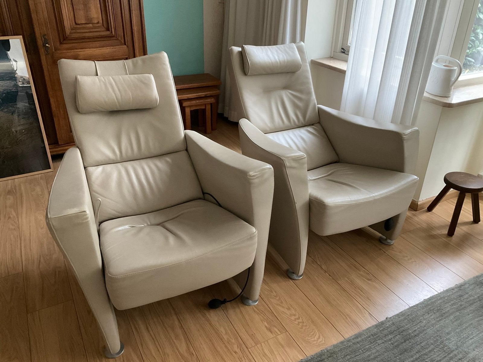 2 kalfsleren Gealux Hypo fauteuils (2016), Huis en Inrichting, Fauteuils, Ophalen, Gebruikt, Modern, 50 tot 75 cm