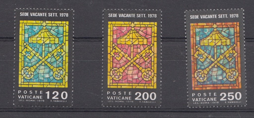 Vaticaan Postzegelserie Sede vacante  Uitgave 1978, Ophalen of Verzenden, Overige landen