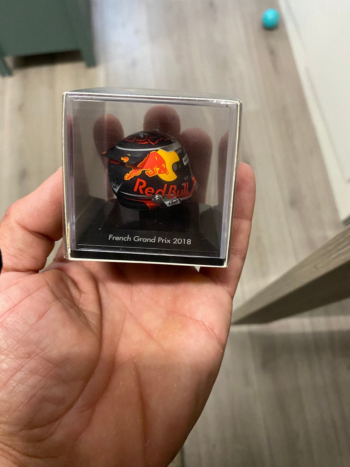 Max verstappen helm 1:8 french 2018, Ophalen of Verzenden, Zo goed als nieuw, Formule 1