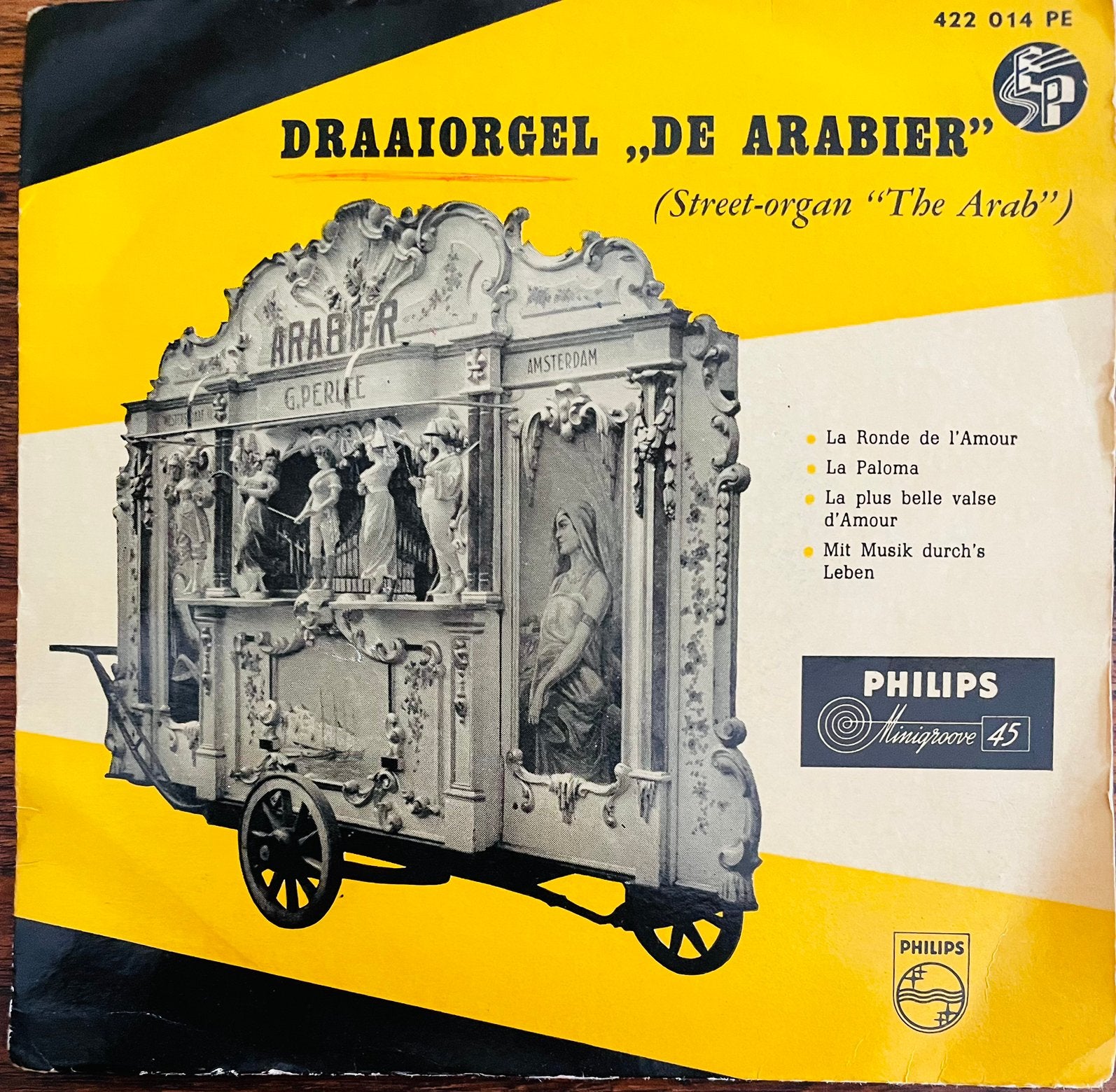 Ep single Draaiorgel muziek van De Arabier uit 1965, Cd's en Dvd's, Speciale editie, 7 inch, Ophalen of Verzenden, Zo goed als nieuw