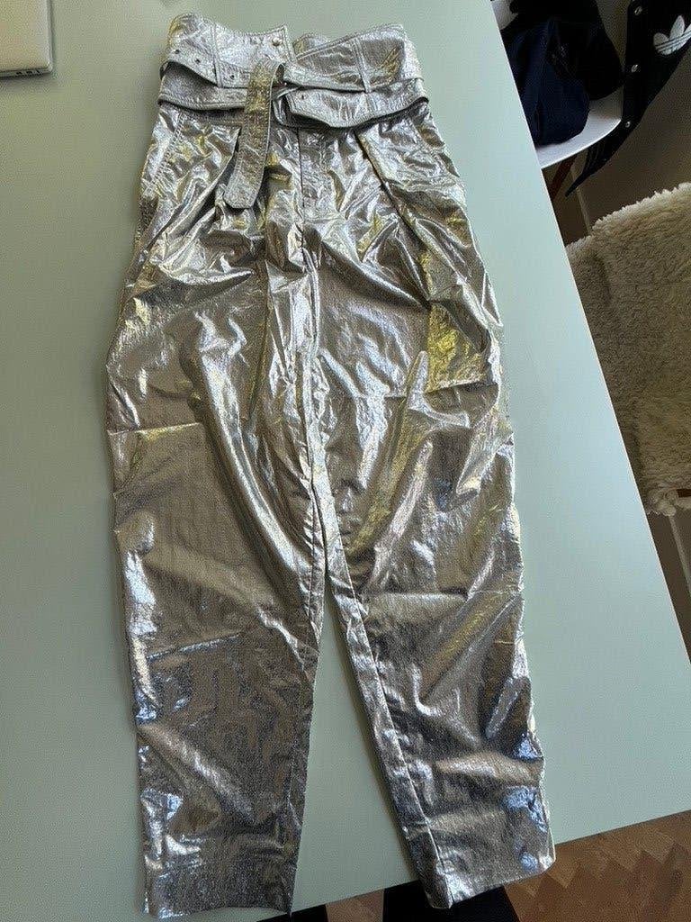 zilver bandplooi broek met riem maat M, Maat 38/40 (M), Mango, Nieuw, Ophalen of Verzenden