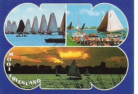 Ansichtkaart 	Friesland	Zeilen	3-luik, Verzenden, 1960 tot 1980, Gelopen, Friesland