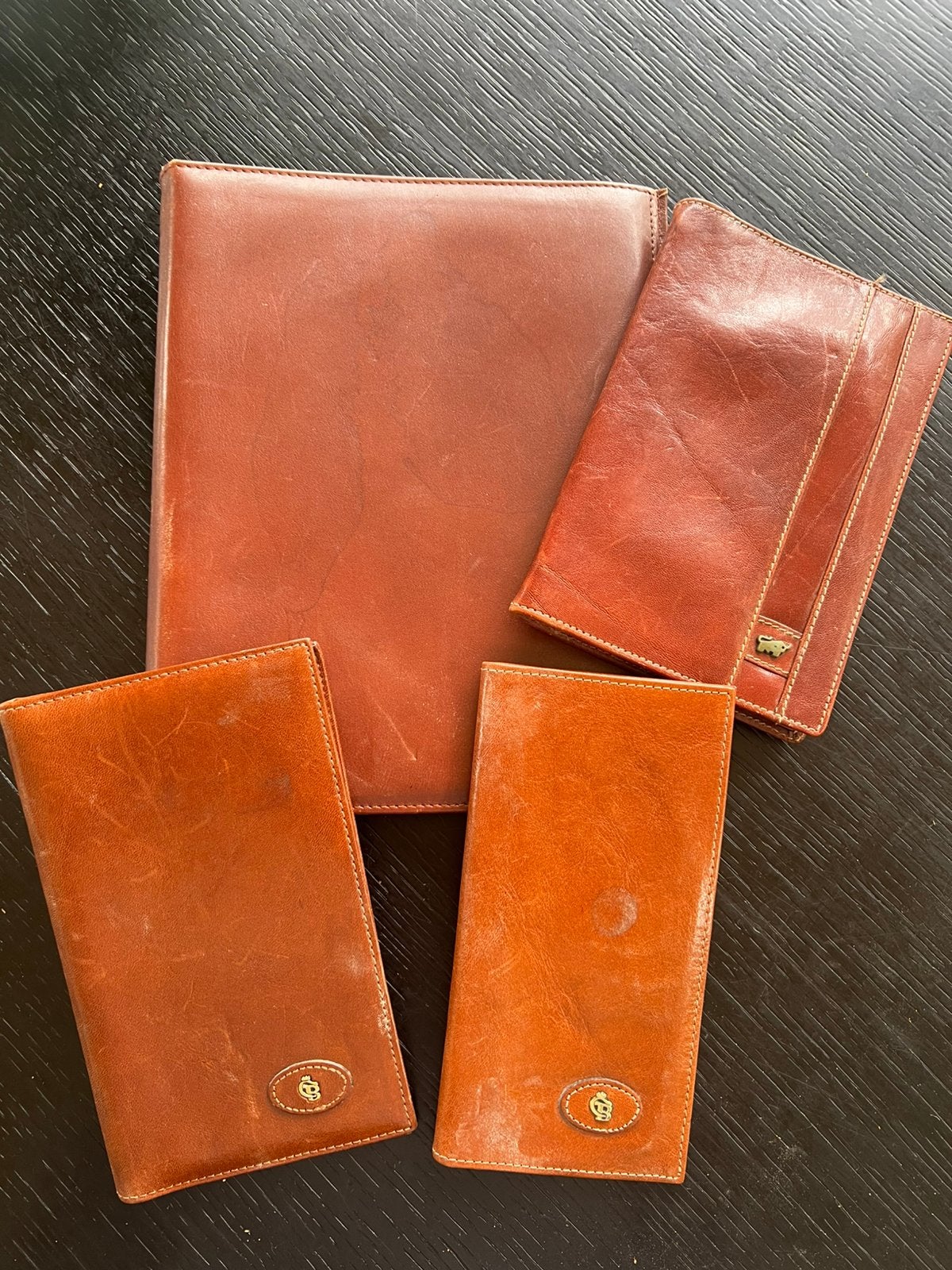Leren mappen voor credit card of adressen, Ophalen of Verzenden, Gebruikt