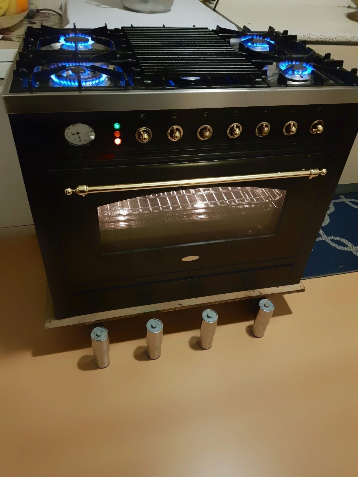 Boretti gasfornuis 5 pits, 60 cm of meer, Ophalen of Verzenden, Zo goed als nieuw, Gas