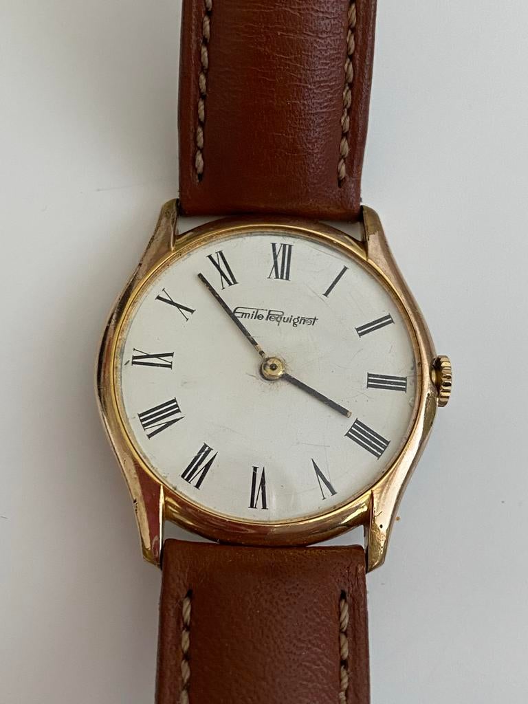 Emile Pequignet Unisex Goud Verguld Horloge, Sieraden, Tassen en Uiterlijk, Overige merken, Polshorloge, Ophalen of Verzenden
