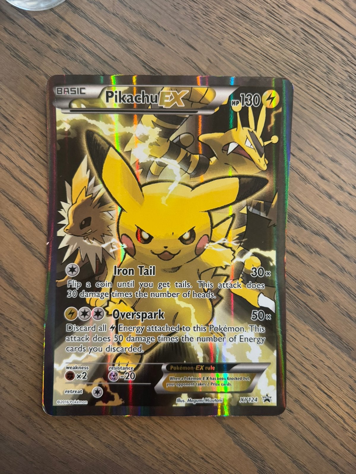 Pokémon Pikachu EX XY124 – Jumbo Kaart, Hobby en Vrije tijd, Verzamelkaartspellen | Pokémon, Verzenden, Zo goed als nieuw