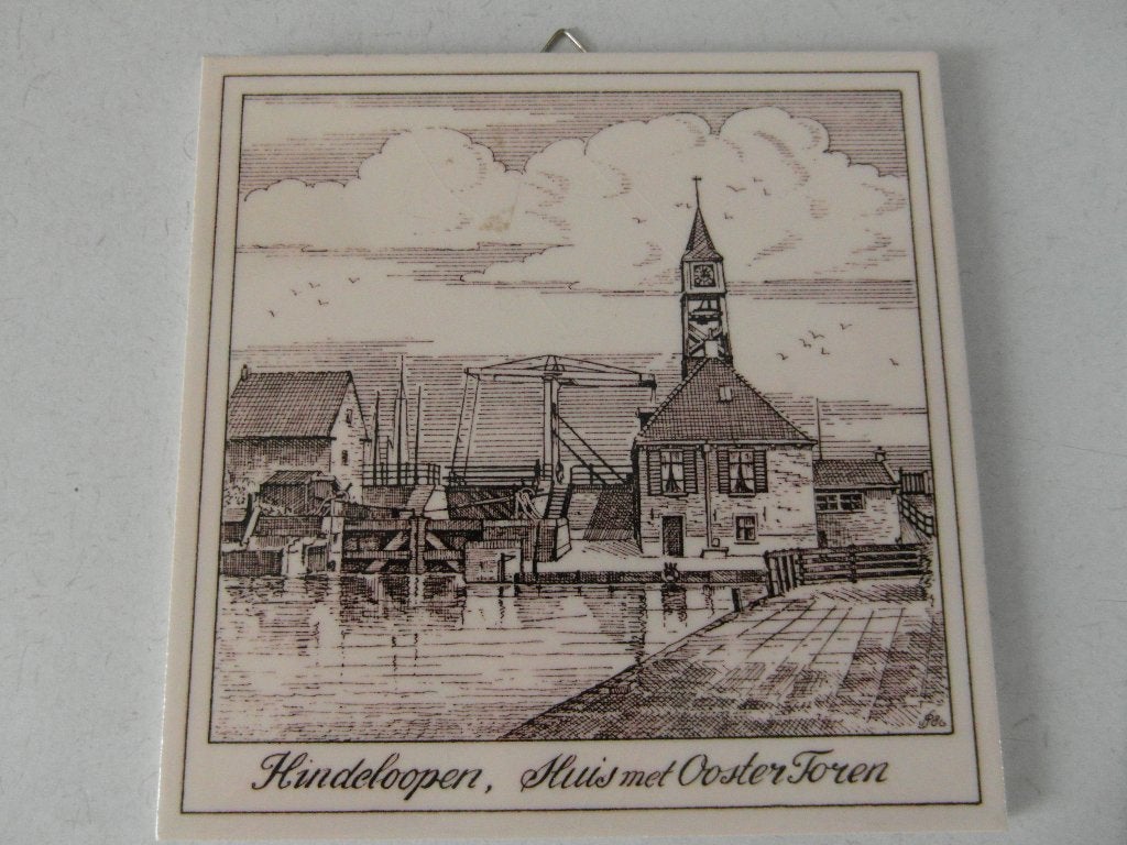 Tegel Hindeloopen,  Huis met Ooster toren, Ophalen of Verzenden, Zo goed als nieuw