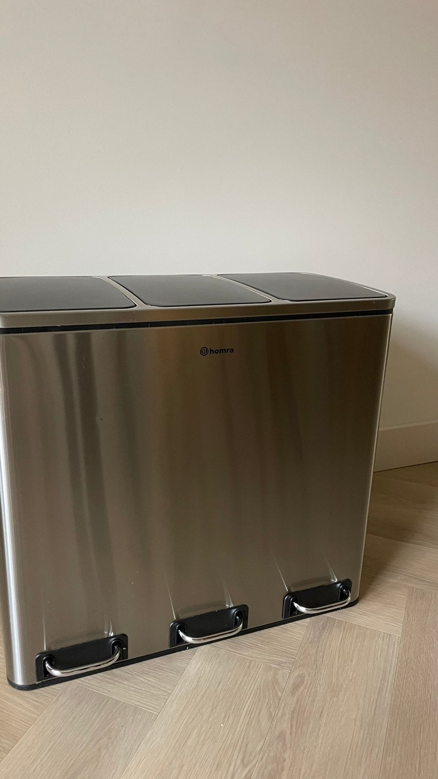 Drievoudige afvalbak voor afvalscheiding – Homra, Huis en Inrichting, Woonaccessoires | Prullenbakken, 40 liter of meer, Ophalen