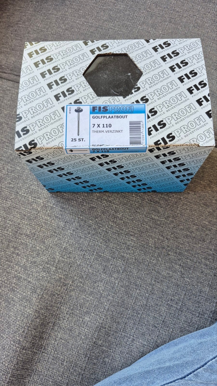 100 Golfplaatbouten thermisch verzinkt 7x110mm (25 stuks), Ophalen, Nieuw, 100 tot 250 mm, Bouten of Moeren