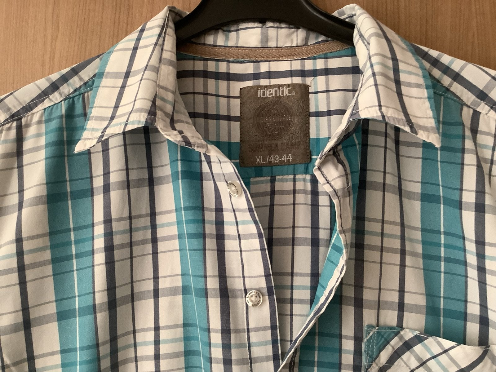 Identic geruit overhemd XL/43-44,, Ophalen of Verzenden, Nieuw, Blauw, Halswijdte 43/44 (XL)