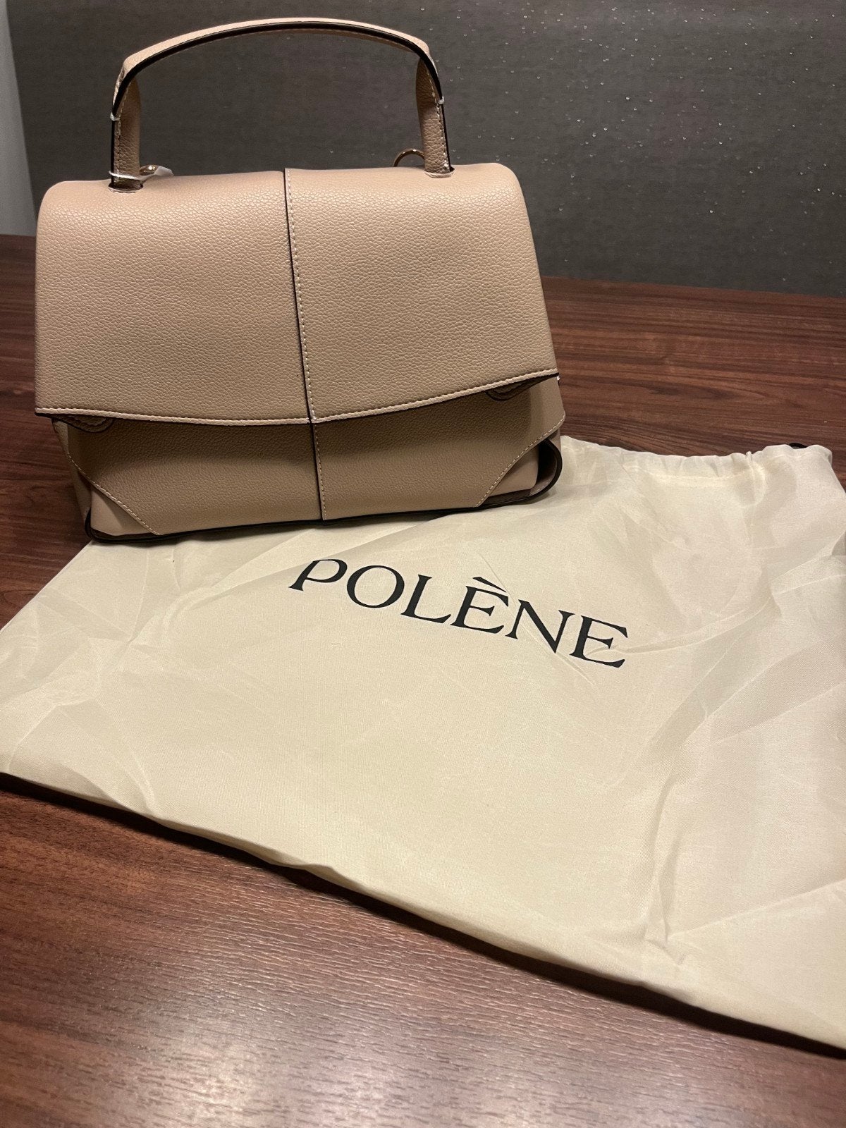 Polène Numéro Dix Camel Graine Schoudertasje, Ophalen of Verzenden, Nieuw, Beige, Schoudertasje