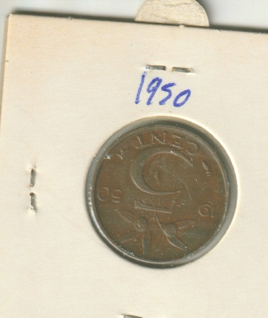 5 centen 1950 t/m 1980 in houder nederland, Verzenden, Koningin Juliana, 1 cent