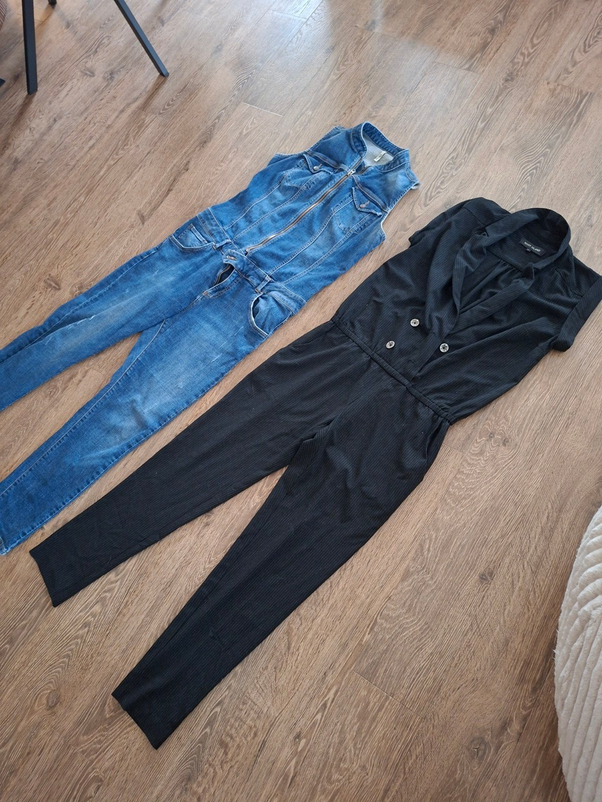 2 Jumpsuits L/XL - spijker en zwart, LTB, Topshop, Blauw, Maat 42/44 (L), Ophalen of Verzenden