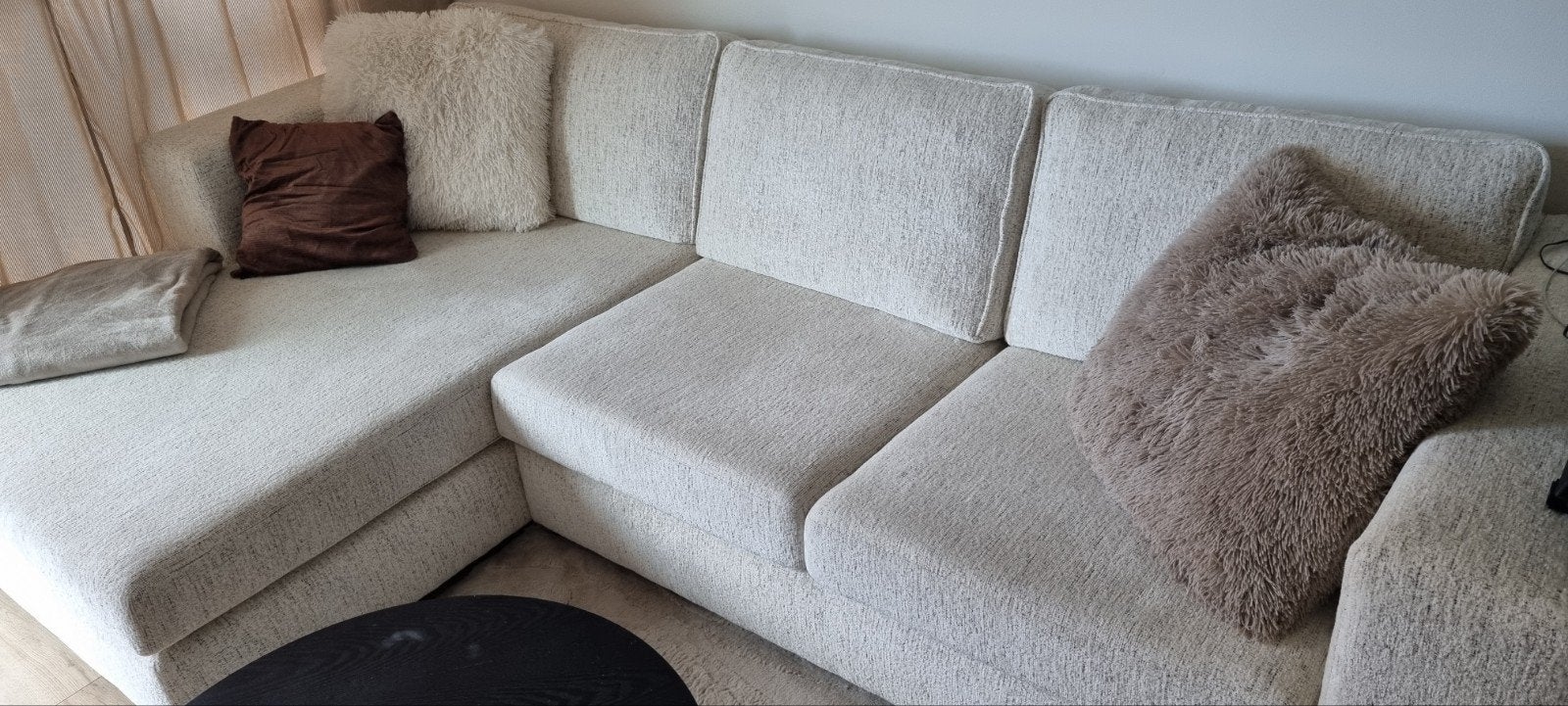 Zo goed als nieuwe Haco hoekbank met divan - Crème, Ophalen, Hoekbank, 300 cm of meer, Zo goed als nieuw